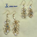 14K Gold Moonstone Bunch Earrings