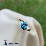 Swiss Blue Topaz Designer Silver Ring